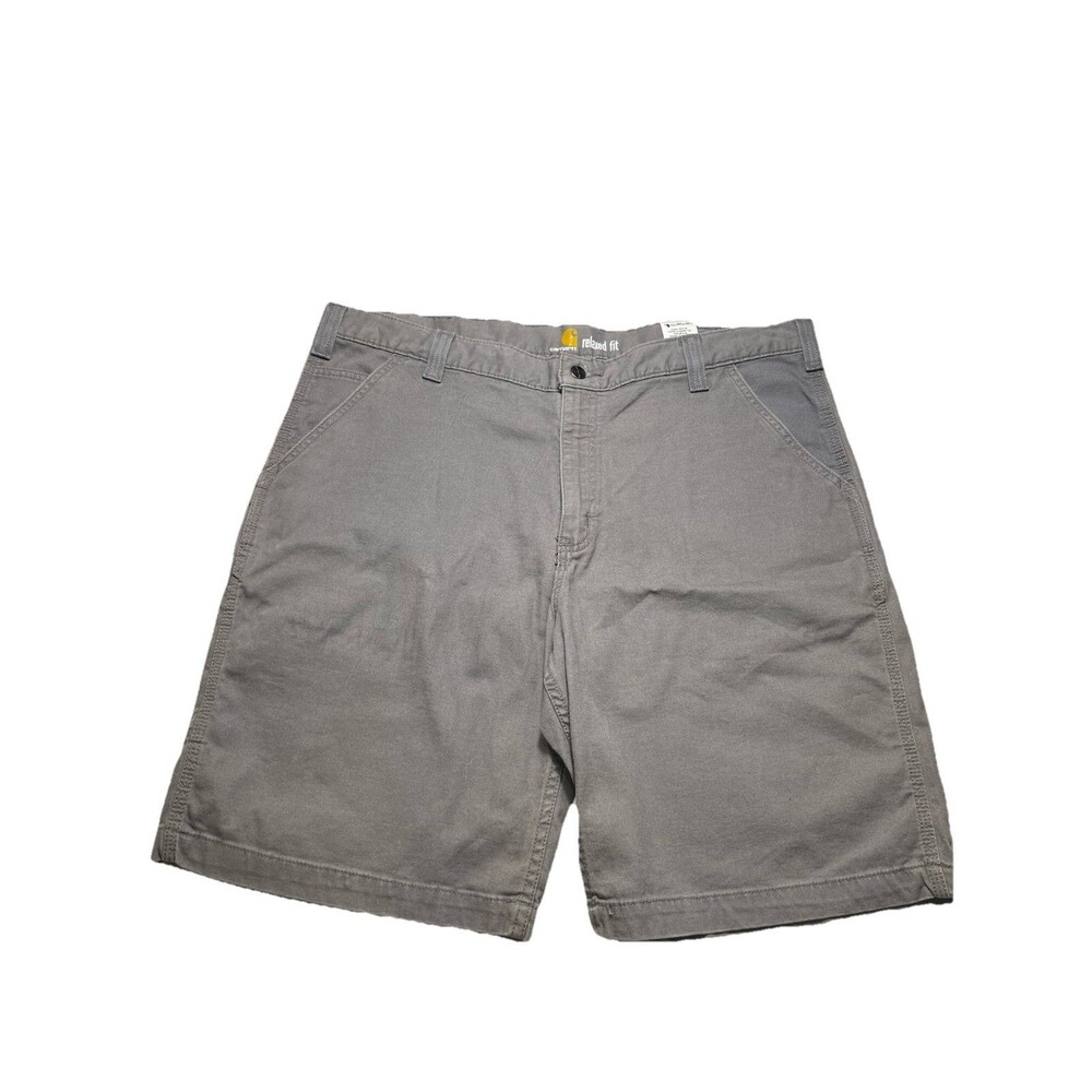 Carhartt‎ Mens 40 Gray Canvas Work Shorts Relaxed Utility Carpenter Outdoor